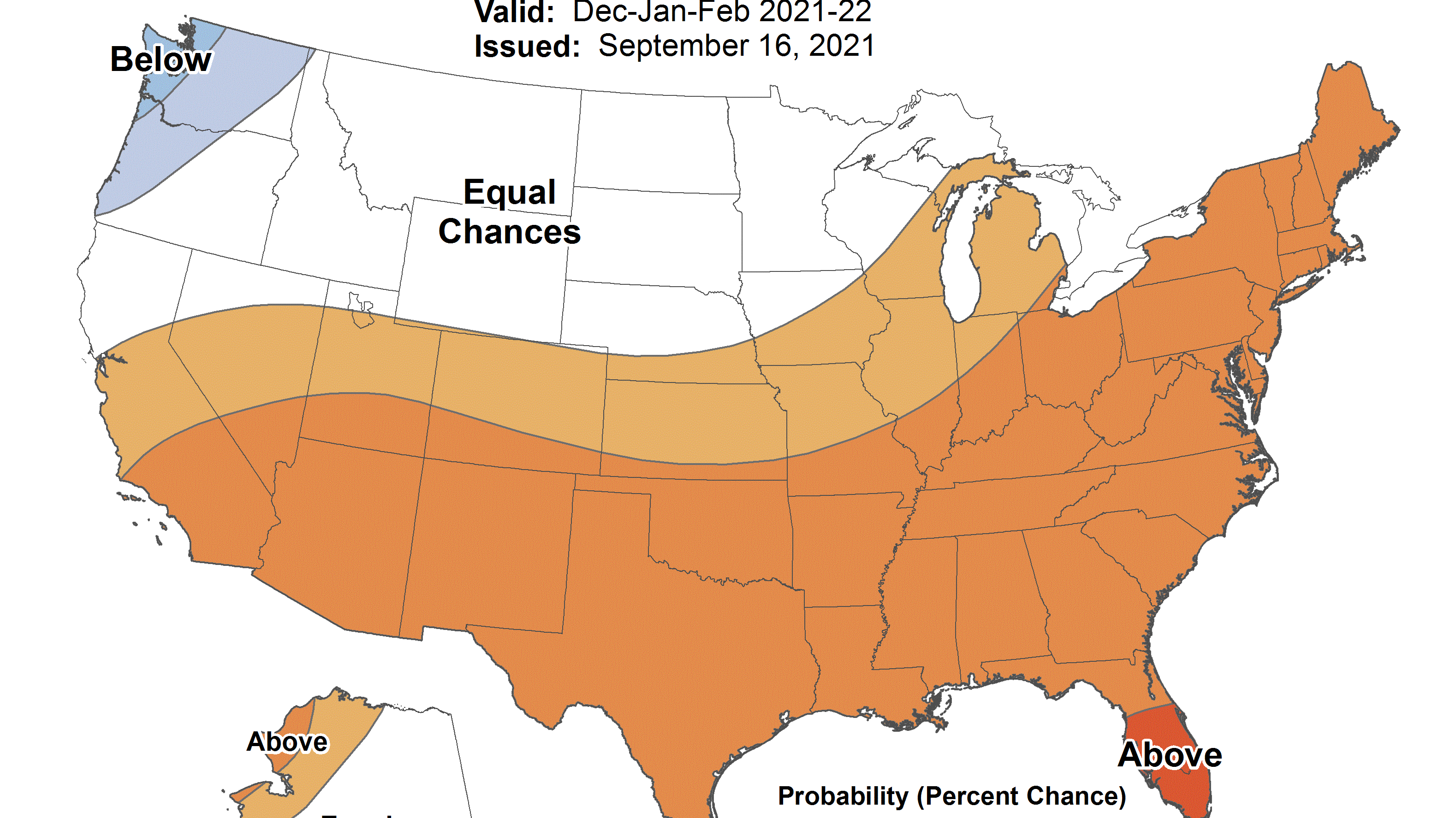 Warmer-than-average winter predicted for most of US, NOAA says