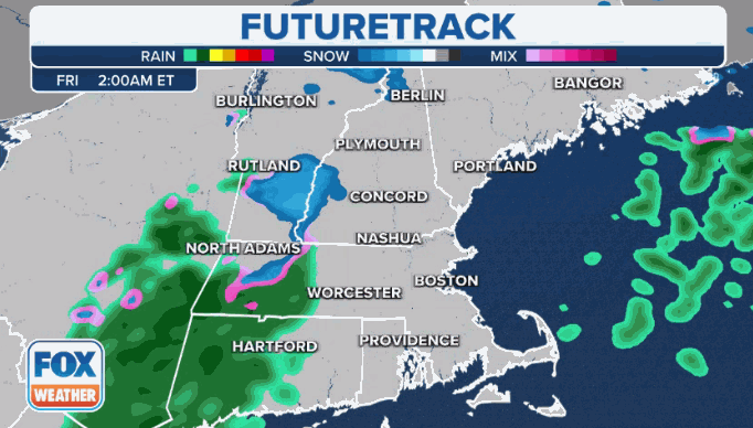 Quick-hitting round of snow to blanket New England on Friday | Fox Weather