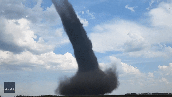 Watch: Incredible close up experience with landspout tornado in southern Alberta