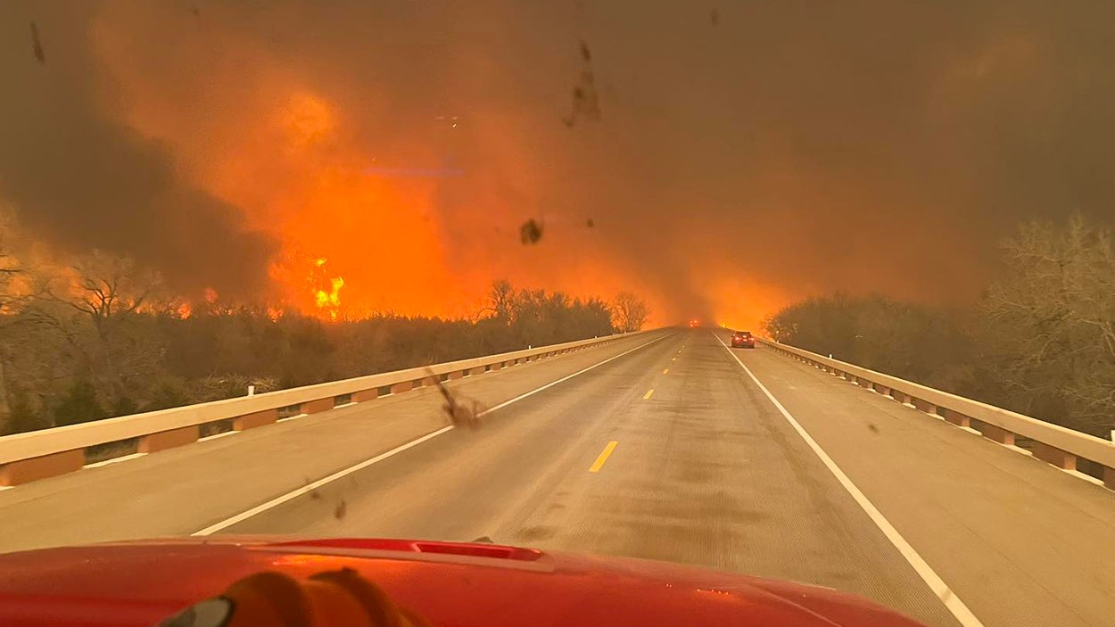 Evacuations underway as lightning sparks massive grassfire and burns thousands of acres in Texas