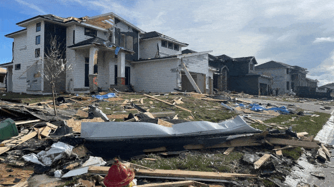 Multiple homes damaged or destroyed by tornado near Omaha, Nebraska