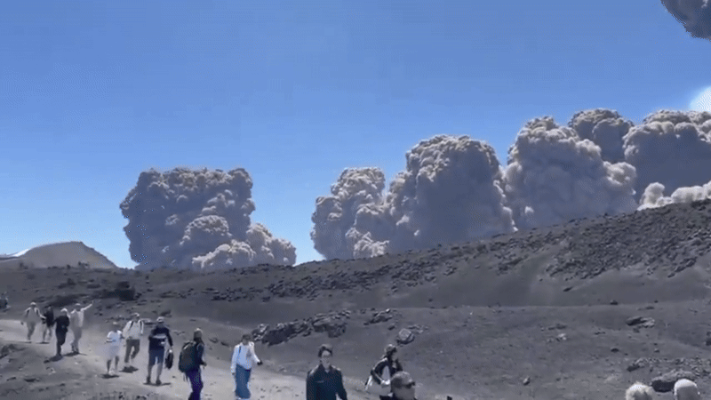 Italy’s Mt. Etna erupts sending people running for safety as pyroclastic flows sweep down mountain