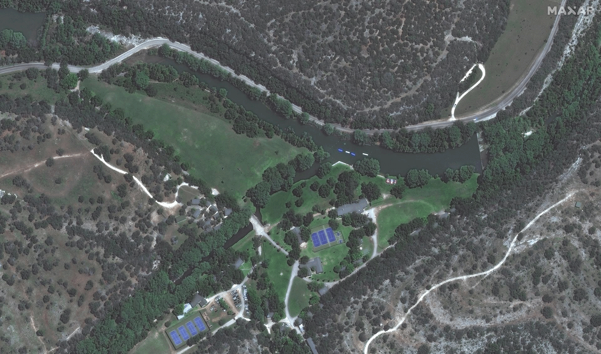 Before-and-after satellite photos of Camp Mystic, Kerr County show devastation of Texas floods
