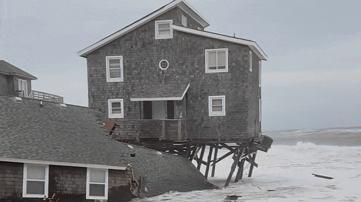 6 homes collapse as waves from hurricanes Imelda, Humberto slam North Carolina's Outer Banks