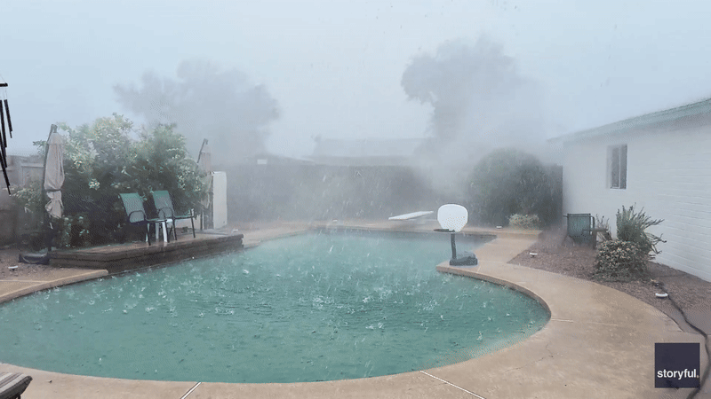 Watch: Arizona backyard pummeled by straight-line winds as microburst tears through Tempe