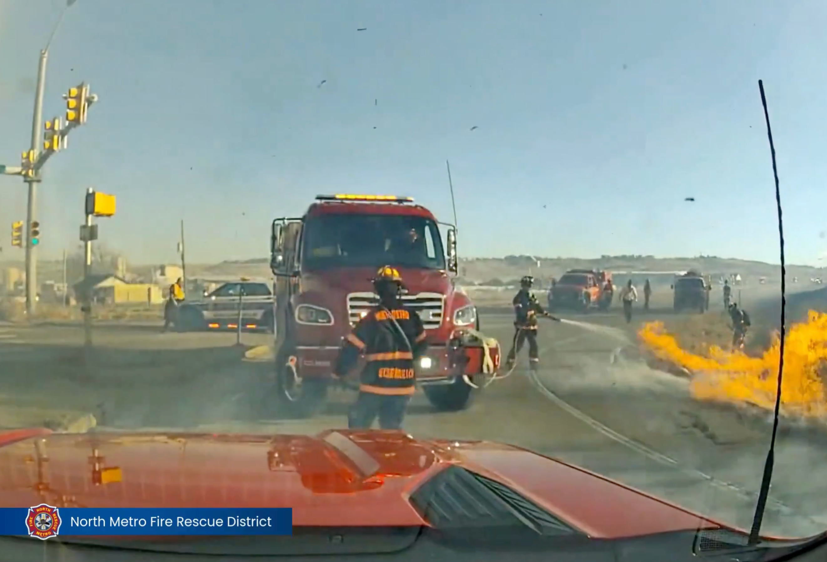 Watch: Dramatic video shows Colorado firefighters battling flames amid heavy smoke