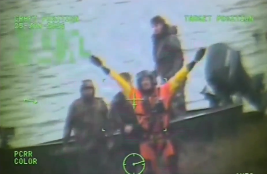 See it: US Coast Guard rescues three stranded duck hunters in dangerous severe weather