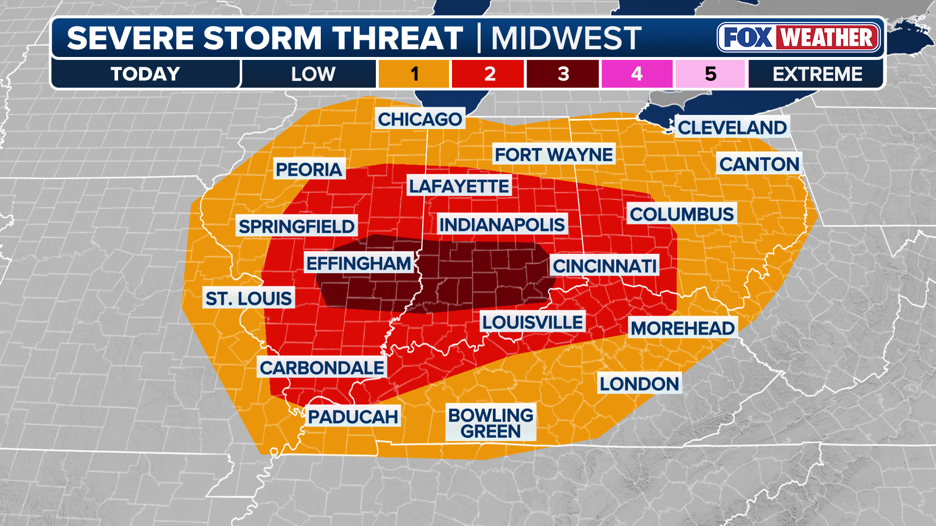 Dangerous tornado threat looms for millions across Ohio Valley tonight in highest severe storm threat of 2026