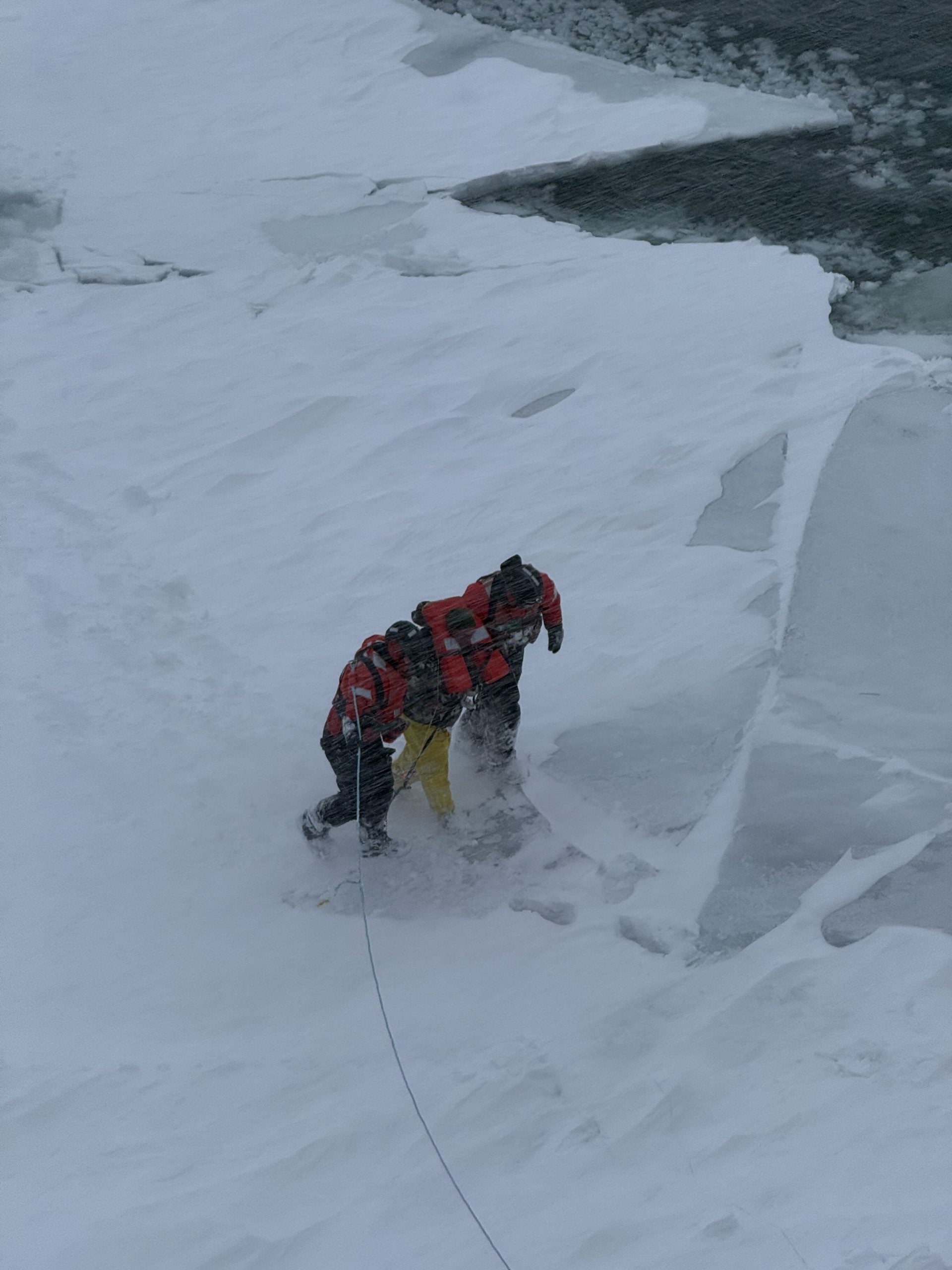 See it: US Coast Guard rescues stranded snowmobiler from floating ice in Michigan