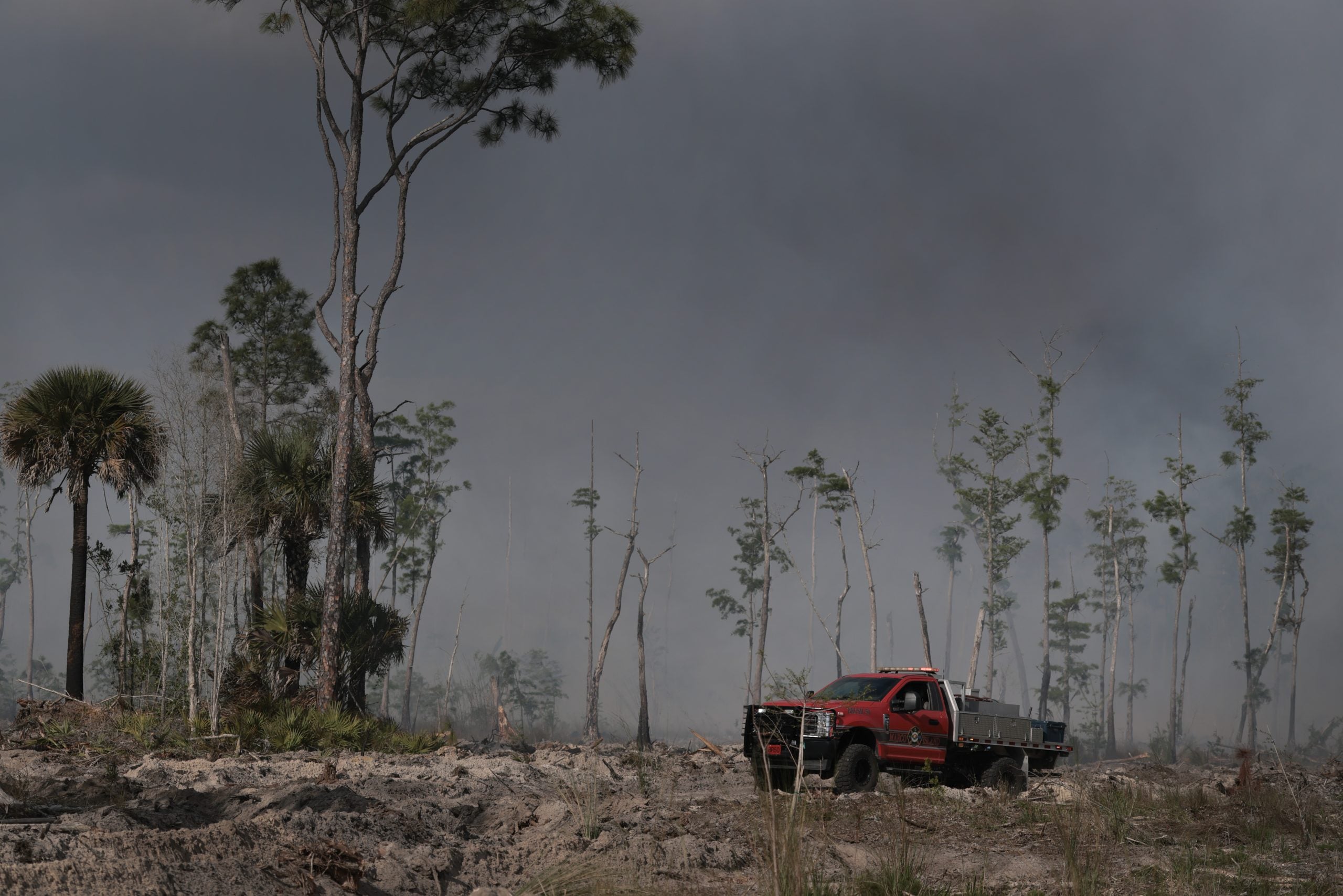 Volunteer firefighter dies while fighting large wildfire in Florida