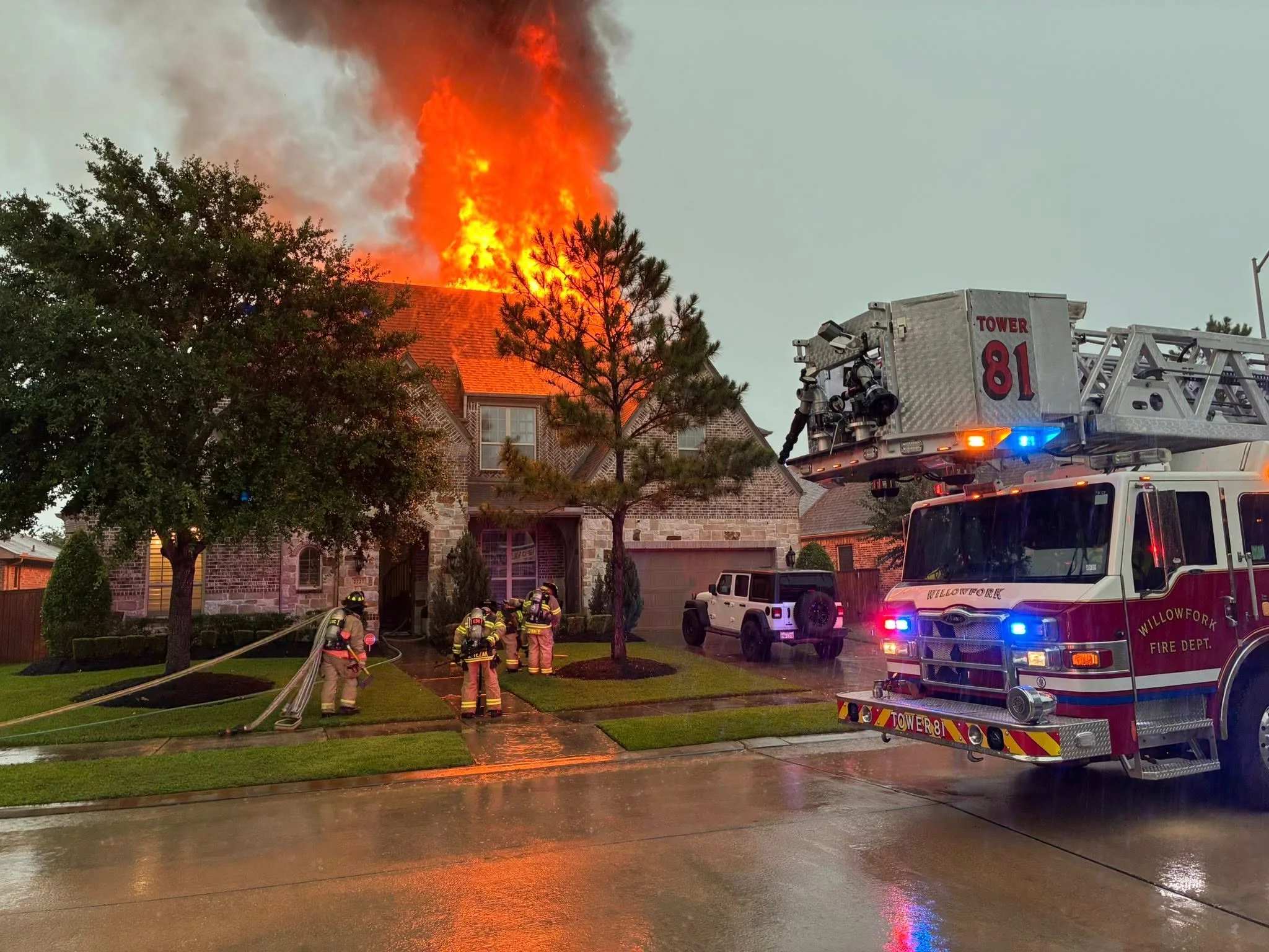 See it: Lightning strike causes major house fire during severe thunderstorms in Texas