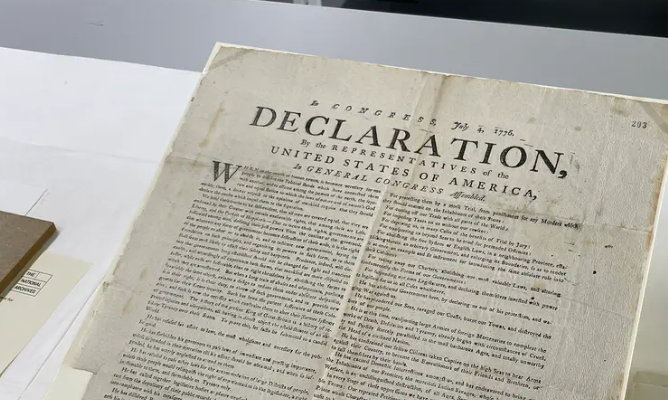 Extremely rare 1776 printing of the Declaration of Independence discovered in stack of papers in England