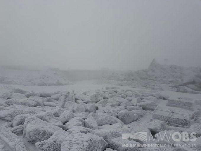 Winter makes an early appearance as Mount Washington records first measurable snow